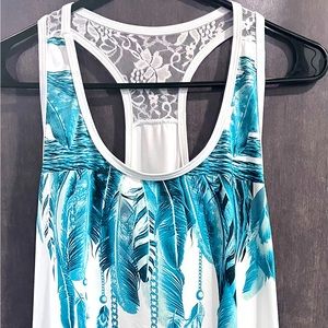 Formal floral patterned tank top womens size large